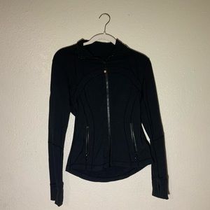 Lulu lemon black yoga top jacket zip up size 4